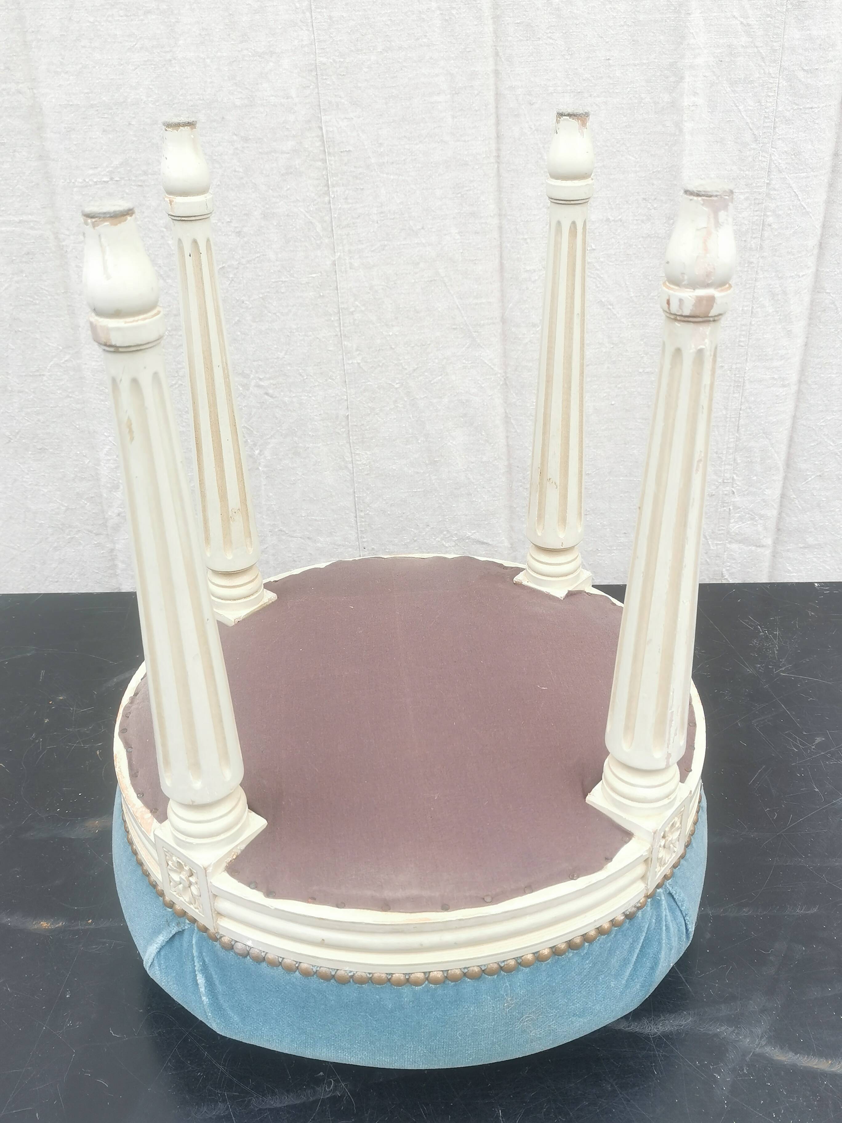 “Louis xvi” style upholstered stool