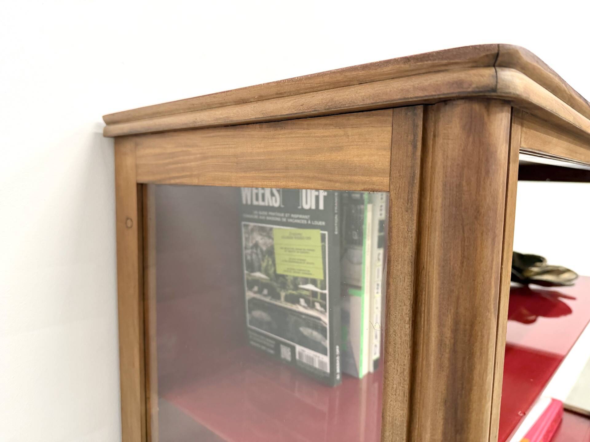 1950s Brazilian modernist library in exotic wood and lacquer.