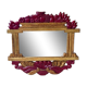 LARGE ITALIAN MIRROR in ART DECO style in gilded wood with fruit decoration