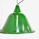 Large vintage industrial green enamel pendant lights, 1960s