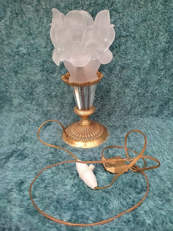 Bedside lamp living room crystal tulip pink
