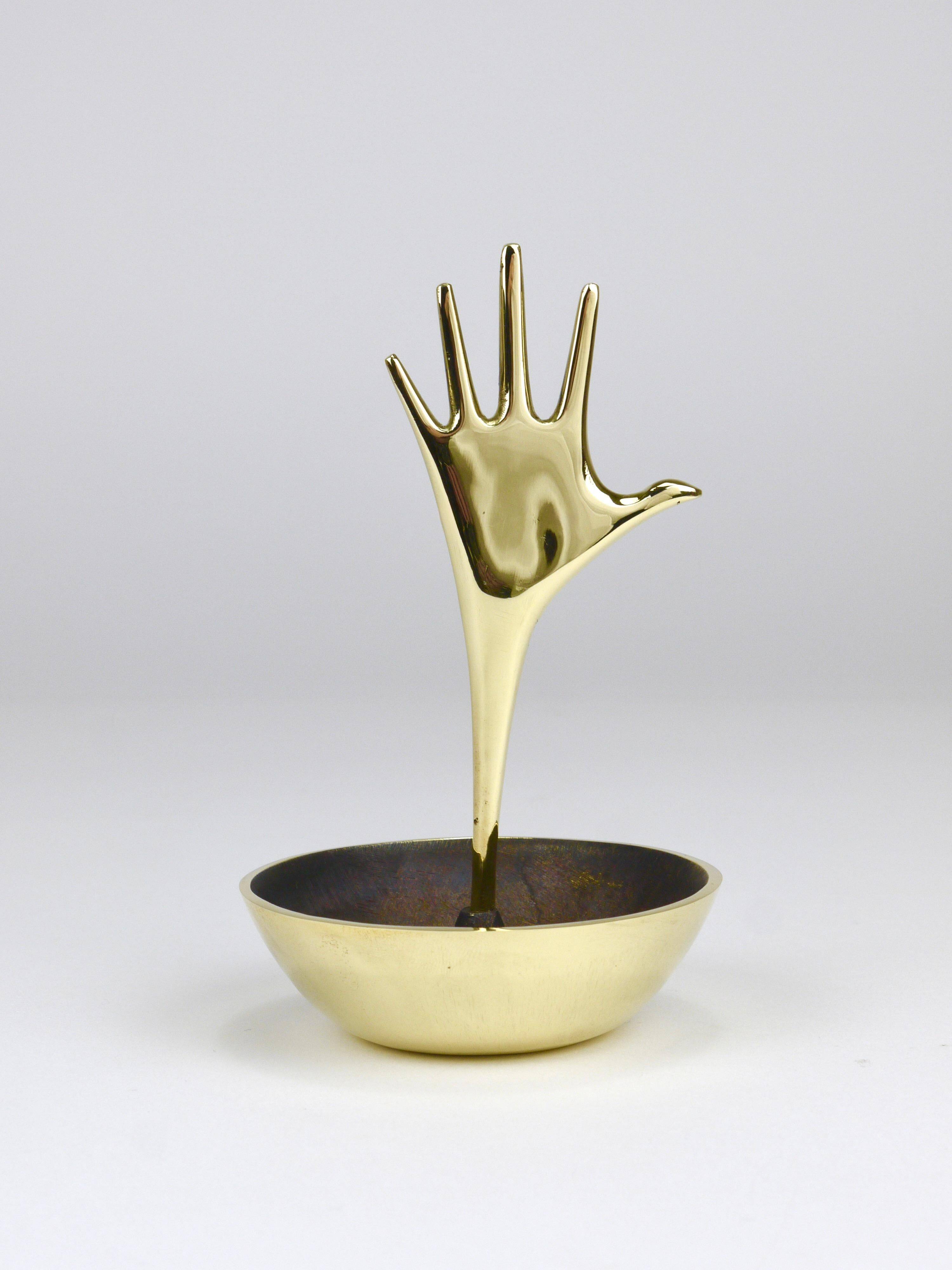 Carl Auböck Brass Ashtray Hand Empty Pocket Accessory, Vienna, Austria