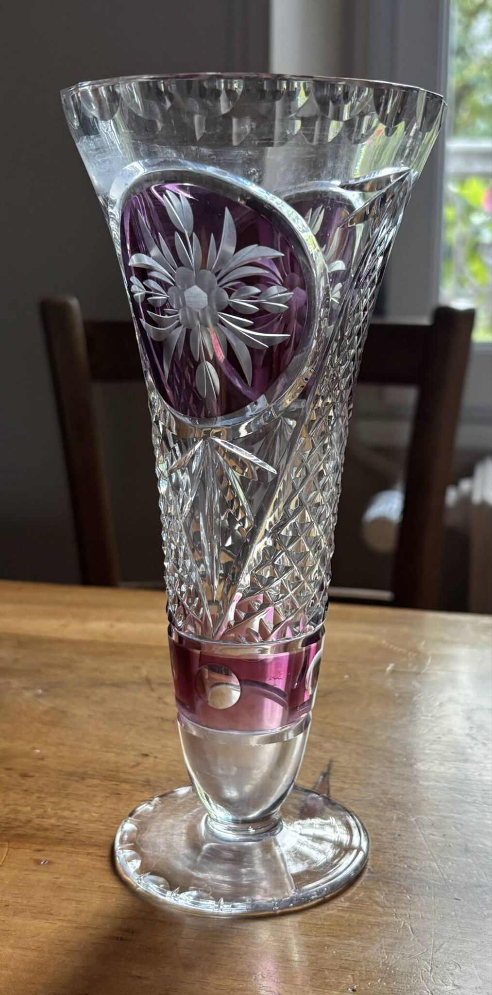 Vase en christal de bohème