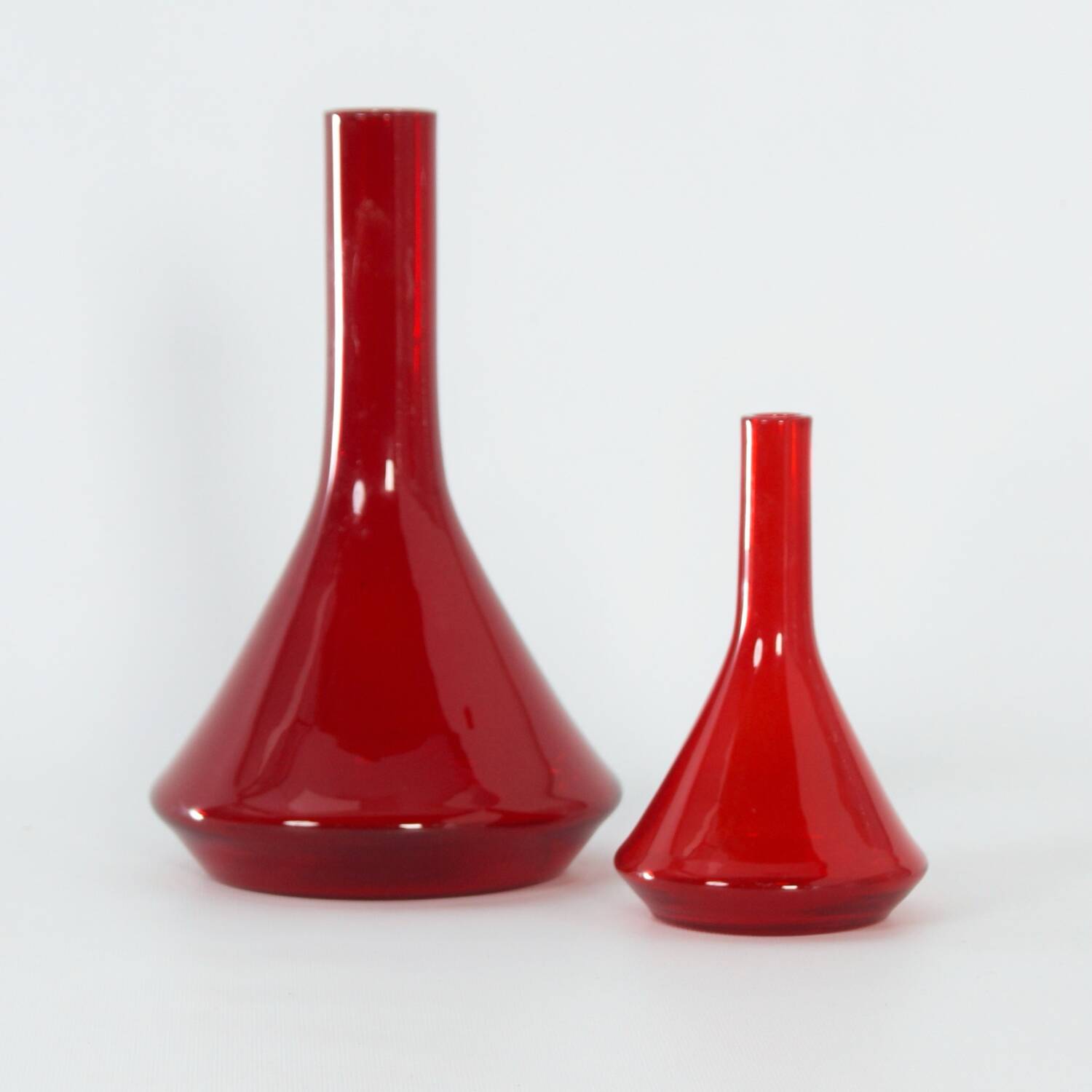 Red Vase Industrial Series by A.D. Copier for Leerdam Glass Factory, 1960s – Middle Size – Middle Size