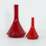 Red Vase Industrial Series by A.D. Copier for Leerdam Glass Factory, 1960s – Middle Size – Middle Size