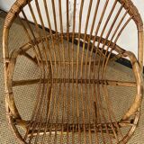 Rattan basket armchair from the 60s and 70s