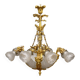 Golden bronze chandelier in Louis XVI style. 12 light points.