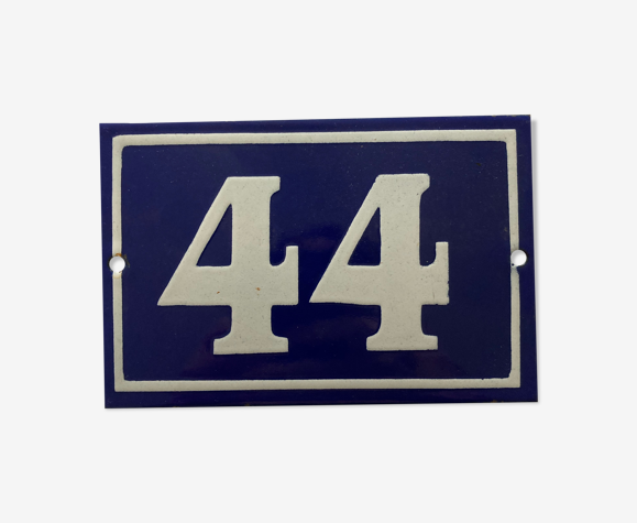 Plaque émaillée numéro de rue 44