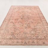 Powder Pink Classic Turkish Vintage Rug, 199x303Cm