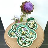 6 Boch Belgium dessert plates and 2 cups