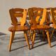 Set of 8 pine chairs in the Les Arcs design style by Charlotte Perriand from the 1970s.