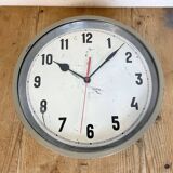 Grey Industrial Factory Wall Clock, 1950s