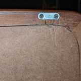 Vintage teak framed mirror with drawer section 64x57cm