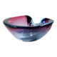 Bol en verre "Sommerso" rose et bleu de Murano par Flavio Poli, années 1960, Italie