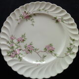 Set of 2 flat plates in porcelain of Limoges Haviland Model Eglantine