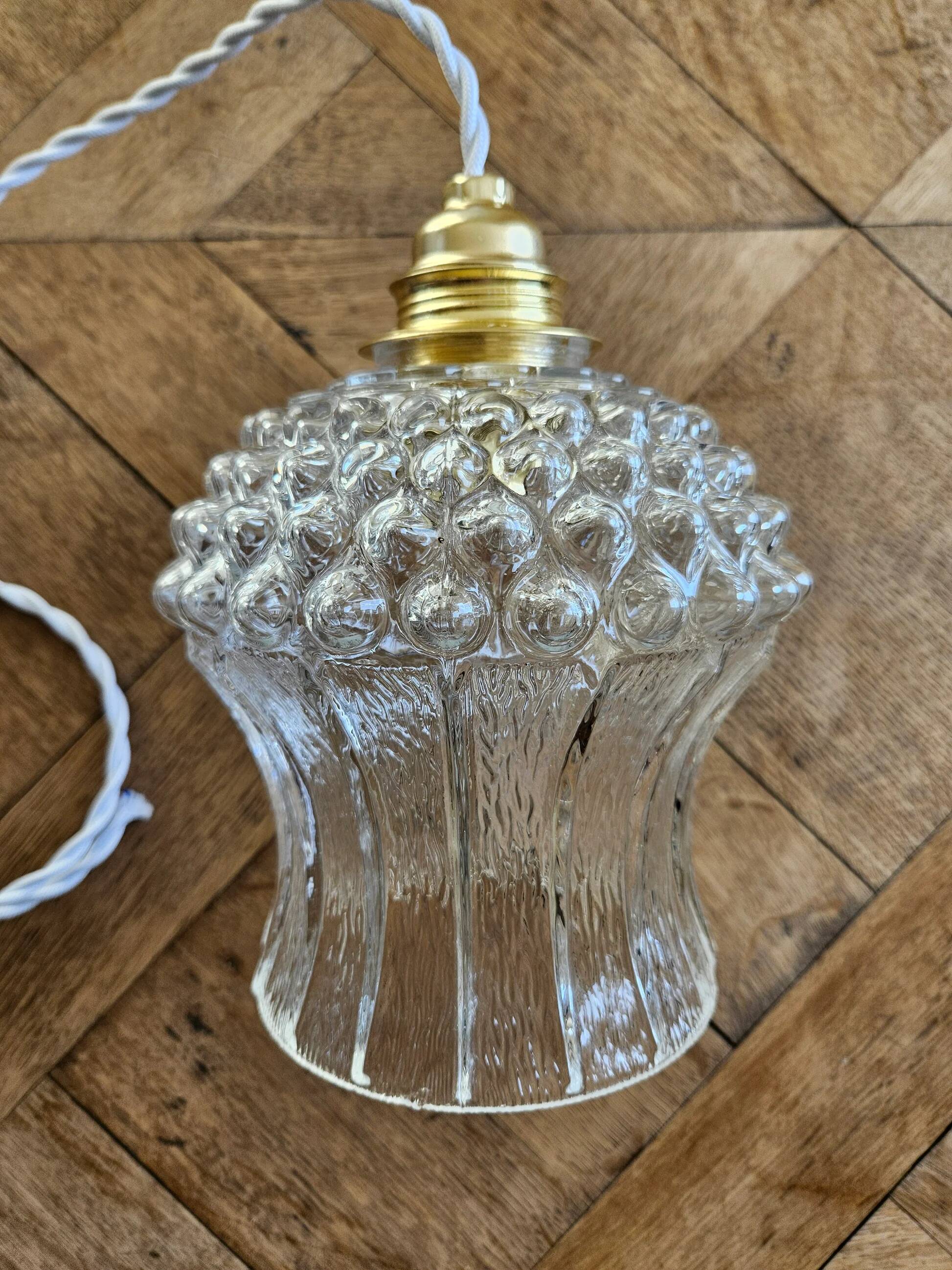 Vintage glass globe pendant light