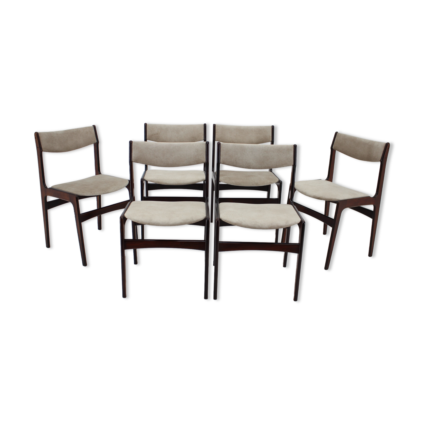1960s danish palisander dining chairs, set of 6