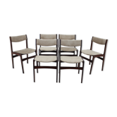 Chaises de salle à manger danoises palisander des années 1960, ensemble de 6