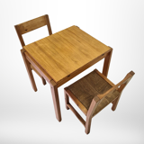 Compact tiny house pine dining set, Sweden 1960s