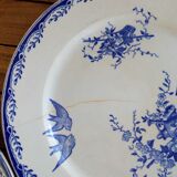 4 old iron earth plates Sarreguemines Watteau