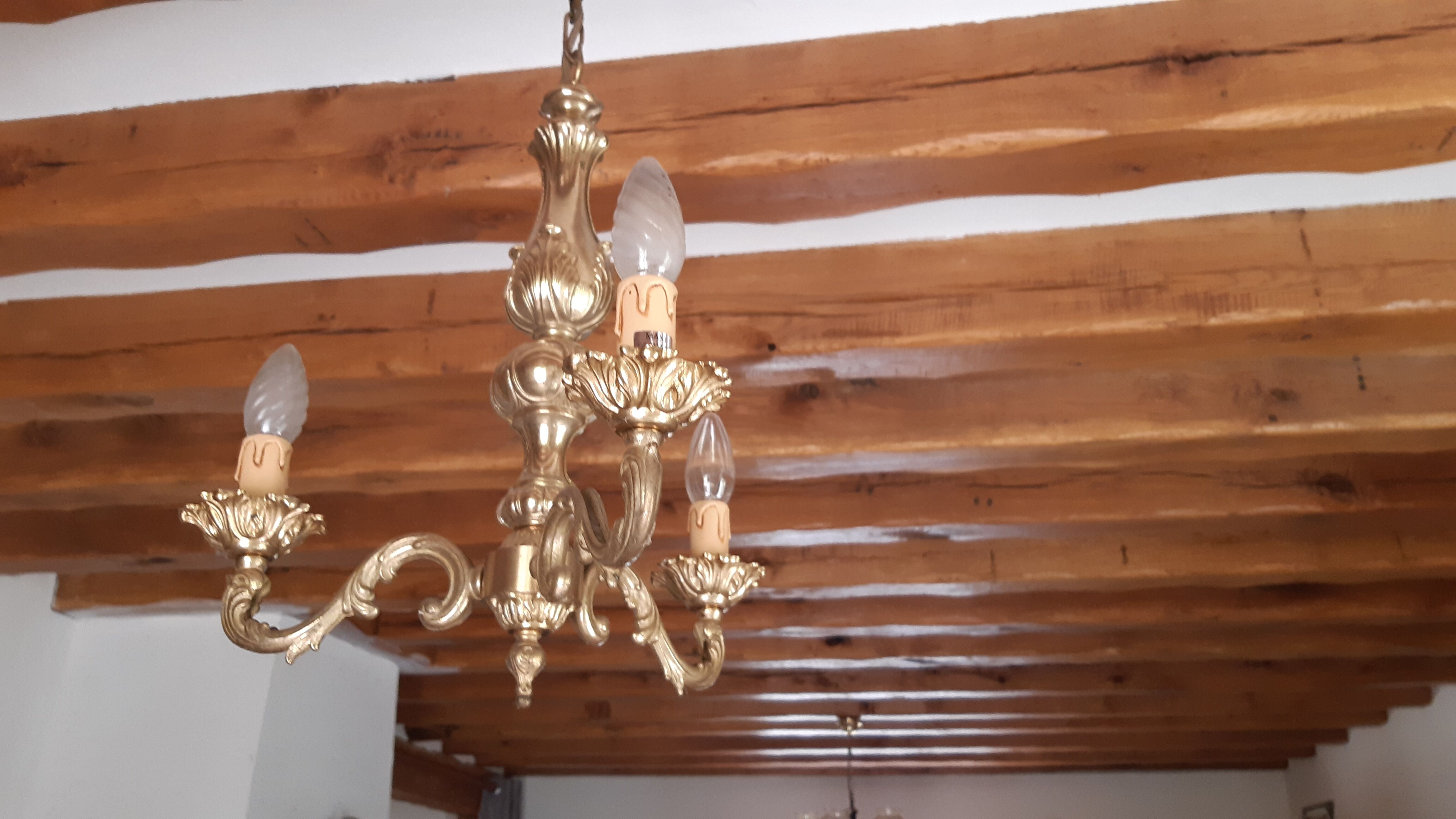 Brass chandelier 3 branches