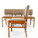 1930s Set of Four Restored Art Deco Dininng Chairs, Czechoslovakia