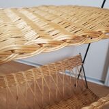 Woven wicker shelf