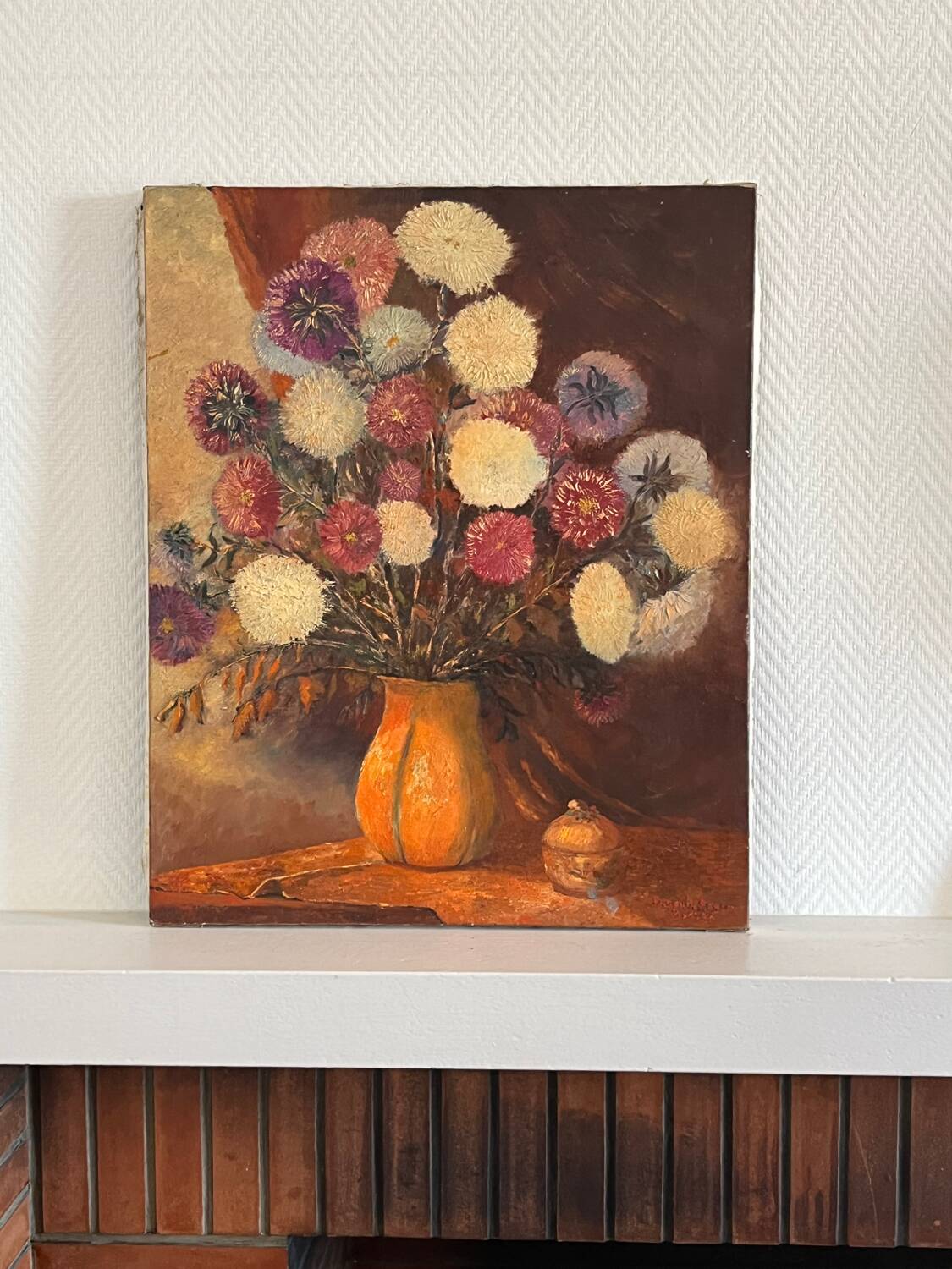 Oil painting bouquet of flowers