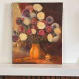 Peinture a l’huile bouquet de fleurs
