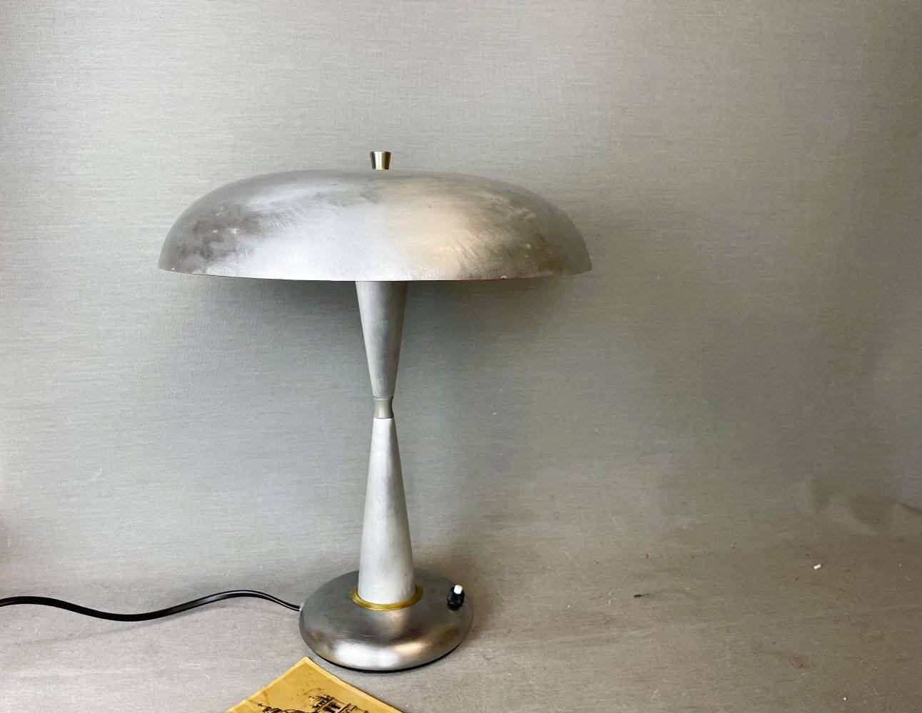 Aluminium mushroom table desk lamp mid century