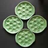 4 plates with gien porcelain snails