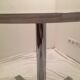 Table in white Formica, 3 chairs and 1 stool in gray leatherette