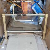 Table basse verre et laiton