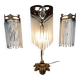 Guimard-style sign neck lamp with two wall lights
