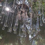 Italian waterfall chandelier with murano drops c1970