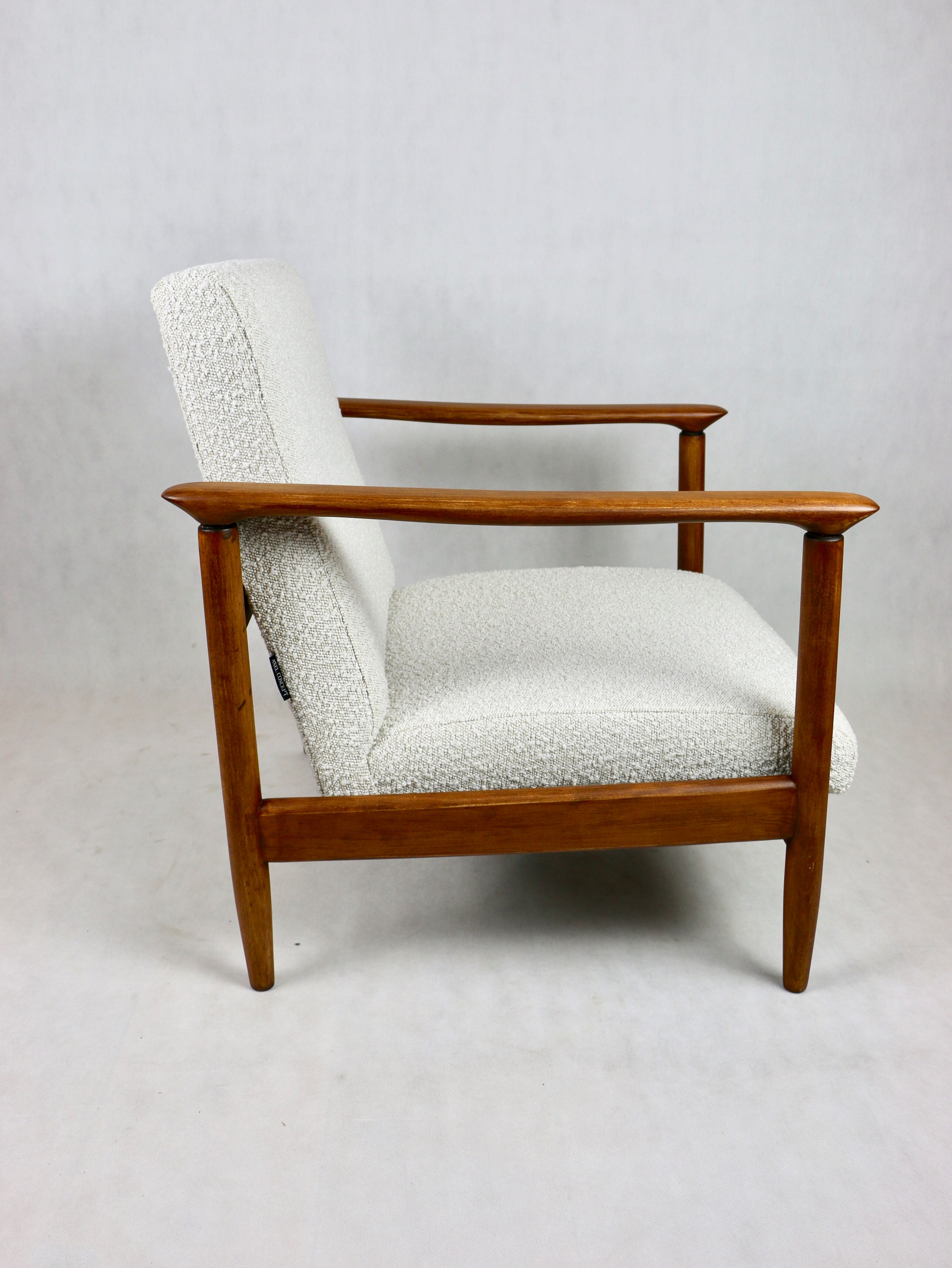 Fauteuil en laine bouclée, années 1970