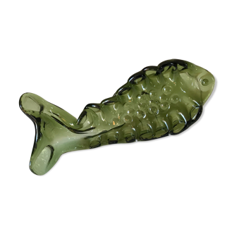 Empty pocket fish glass vintage 70s