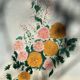 Vintage floral table and framed - Colourful bouquet