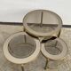 Three round brass tables 1970