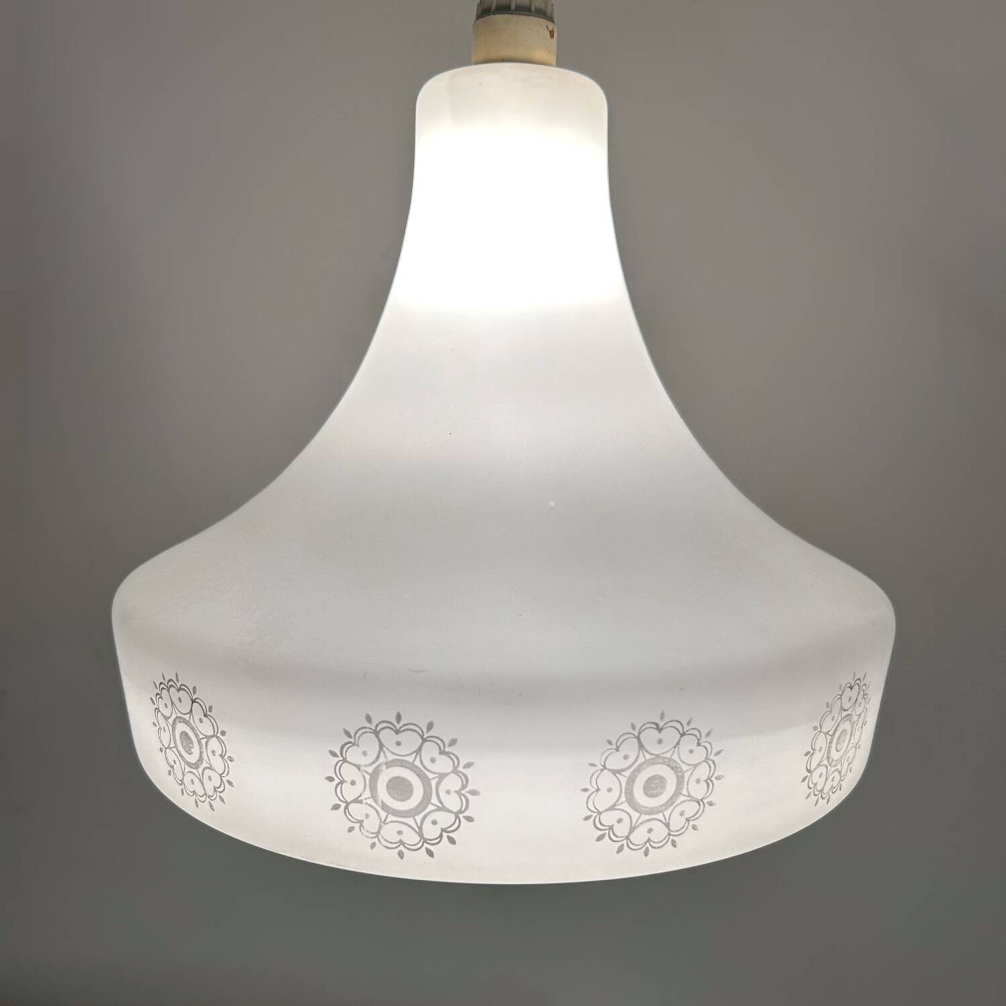Scandinavian opaline chandelier from the 60s