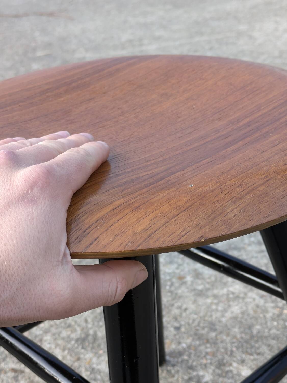 Scandinavian vintage minimalist stool Ilmari Tapiovaara, for Nesto 1960