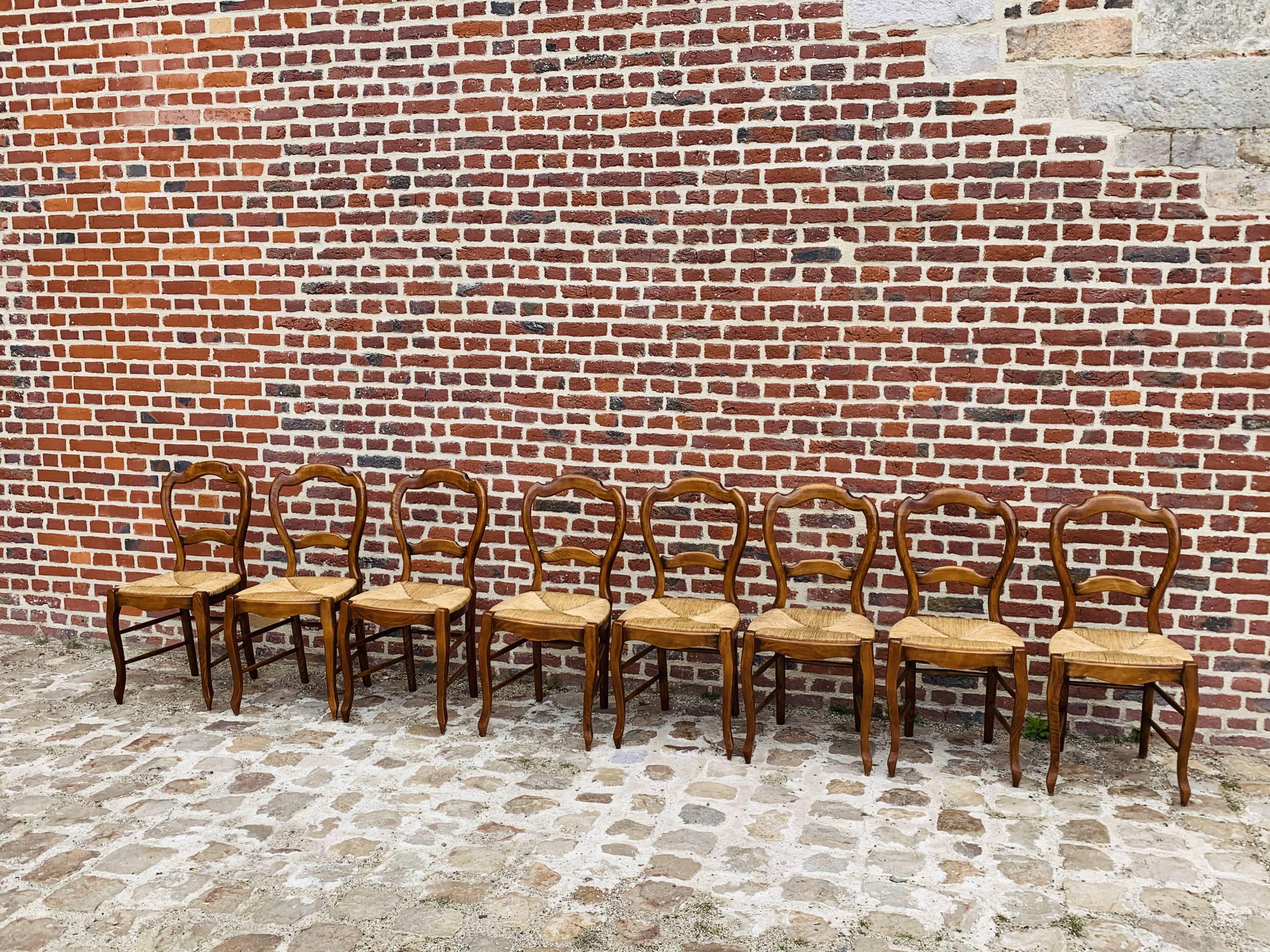 Suite of 8 chairs in cherry Louis Philippe