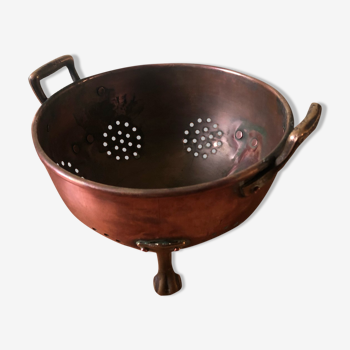 Old copper and brass strainer