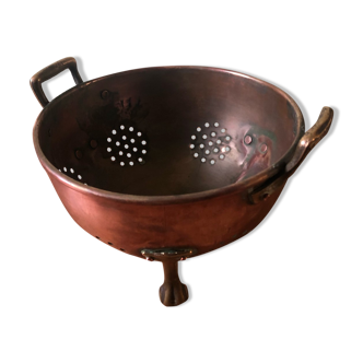 Old copper and brass strainer