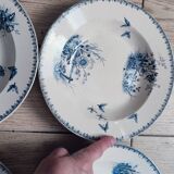4 deep plates in Sarreguemines earthenware, Tsarine model