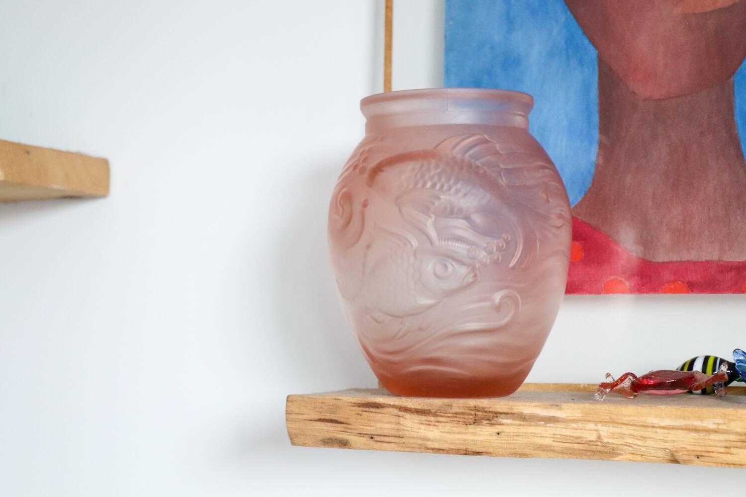 Art Deco vase by Souchon Neuvesel with a fish design.