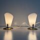 Paire de lampes de bureau du milieu du siècle à tête en plexiglas et base en métal, années 1960, Allemagne