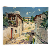Spanish village, oil on canvas signed
