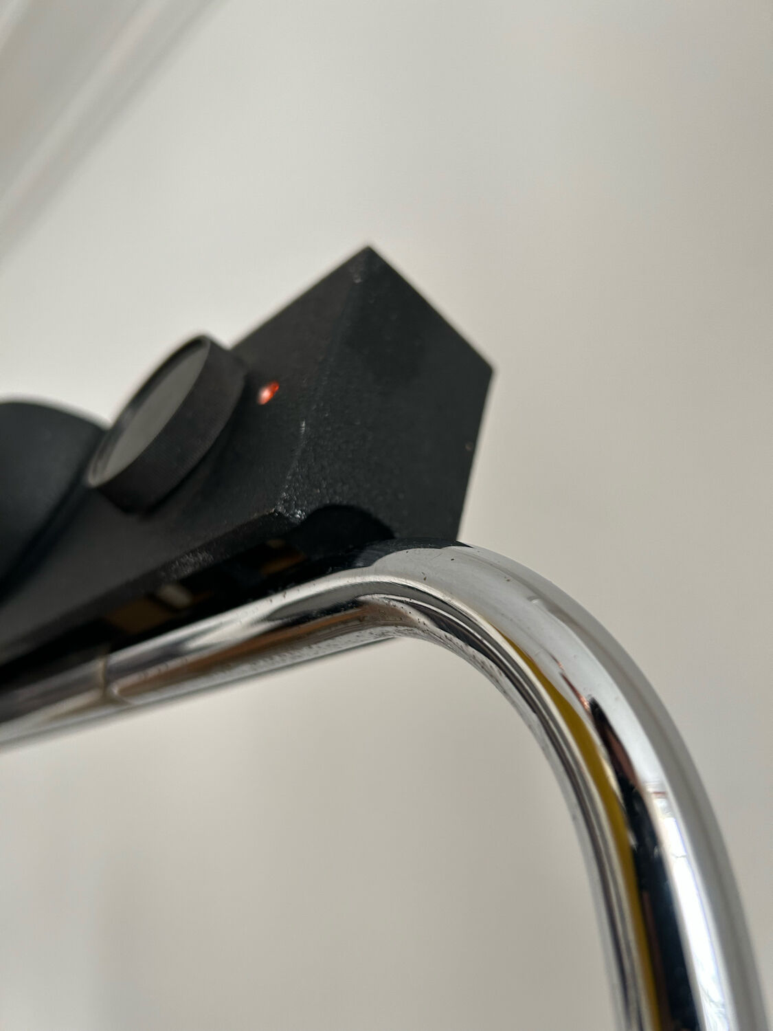 Vintage adjustable floor lamp, chrome and black, Gismondi for Artemide, Italy 1980