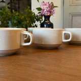 Stackable ceramic cups from Sarreguemines